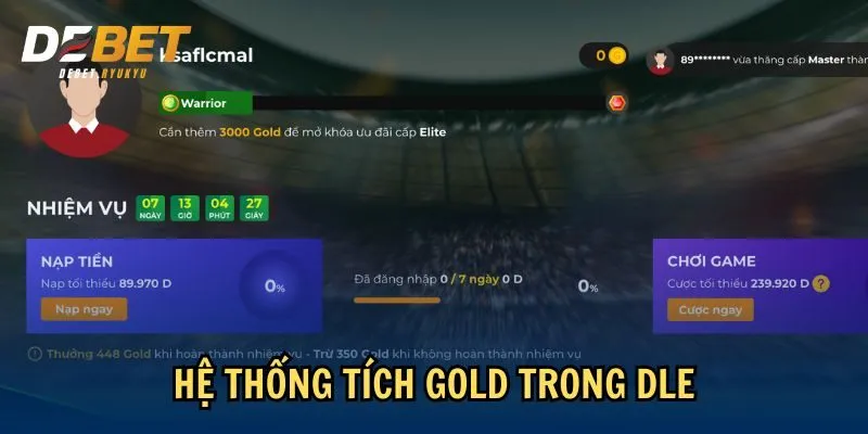 Hệ thống tích Gold trong DLE