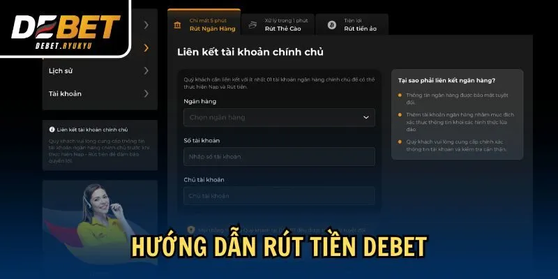 Hướng dẫn rút tiền Debet